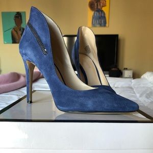 Offer! Blue Suede Heels • Like New • Nine West